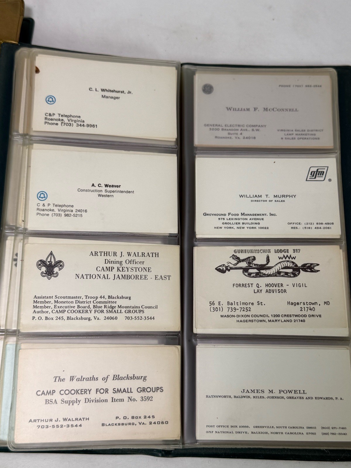 Vintage 1950 To 1990 Mid Century Business Card Binders & Cards Nice Collection