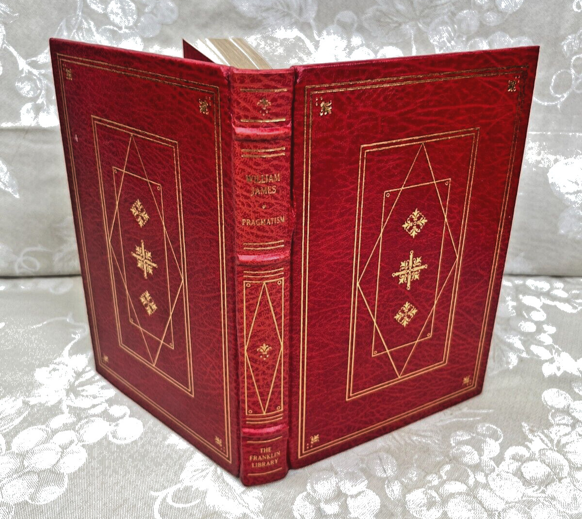 4 Franklin Library Books, Leather Bound 22K Gold Gilt William James & Others