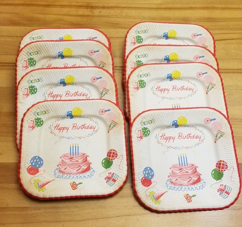 8 Reed? 1940’s-1950’s *HAPPY BIRTHDAY PAPER PLATES*