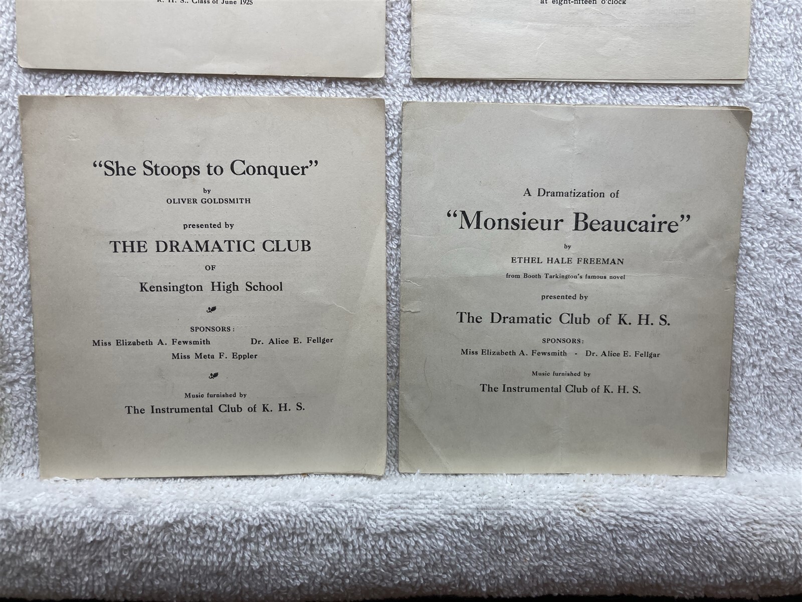 1925 1926 1927 Kensington High School Dramatic Club Programs Philadelphia PA Vtg