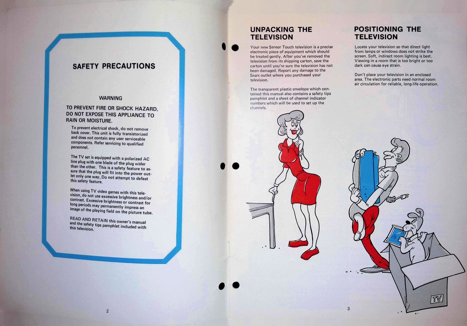 Sears Roebuck 1979 Color TV Sensor Touch OBC Manual Chicago Troubleshooting
