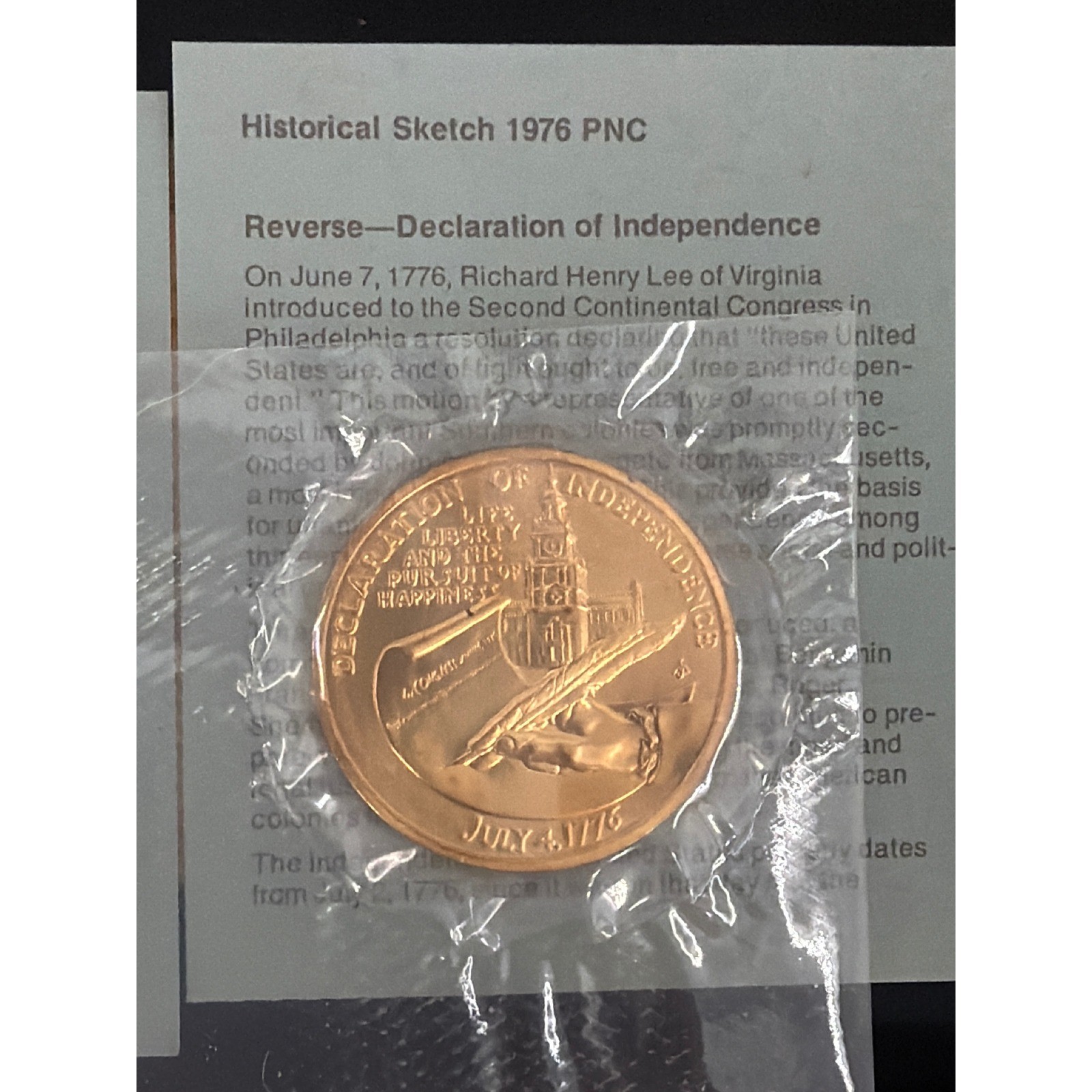 1976 American Revolution Bicentennial Cover Medals Washington & Jefferson