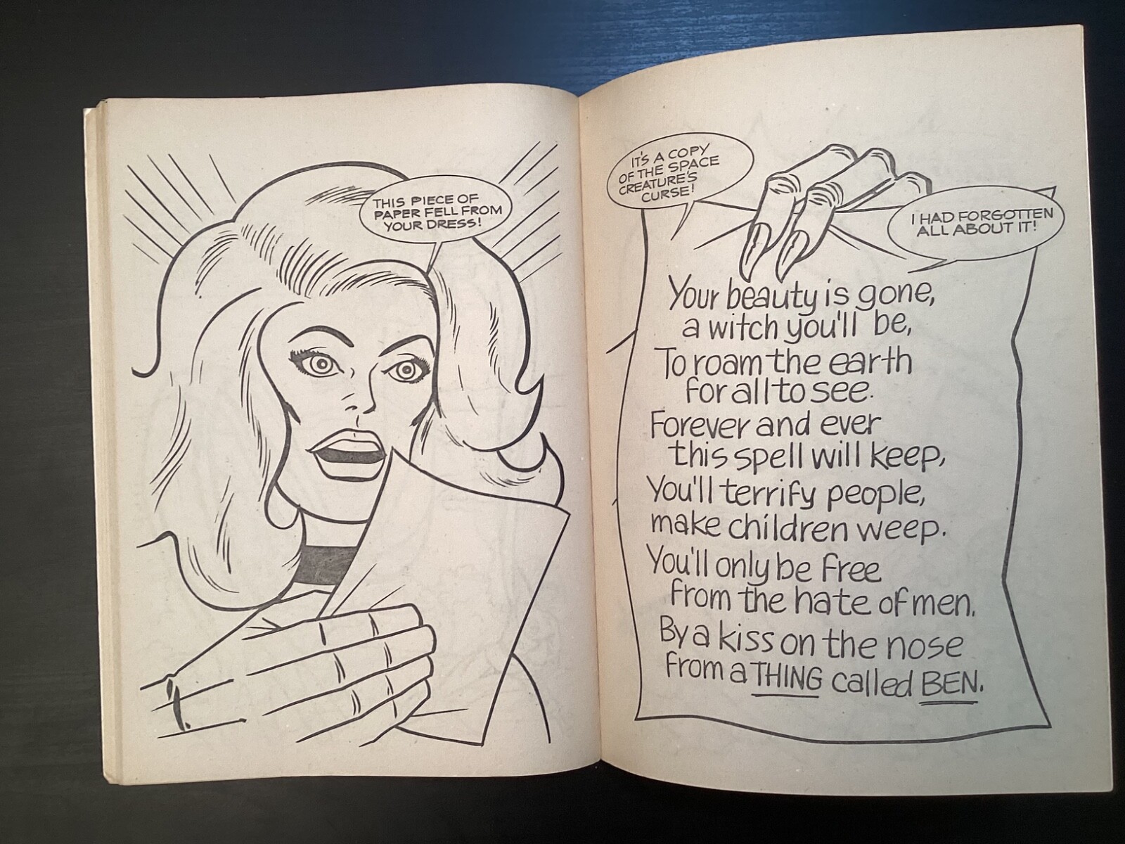 FANTASTIC FOUR meet “THE WITCH” Coloring Book copyright 1977 Marvel Comics Group