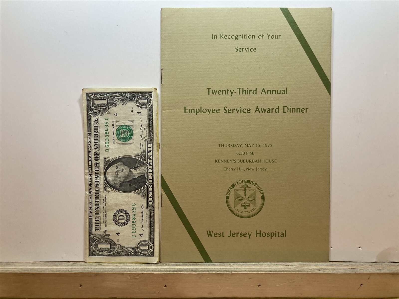 1975 West Jersey Hospital Employee Service Dinner Voorhees Twp Berlin Camden NJ