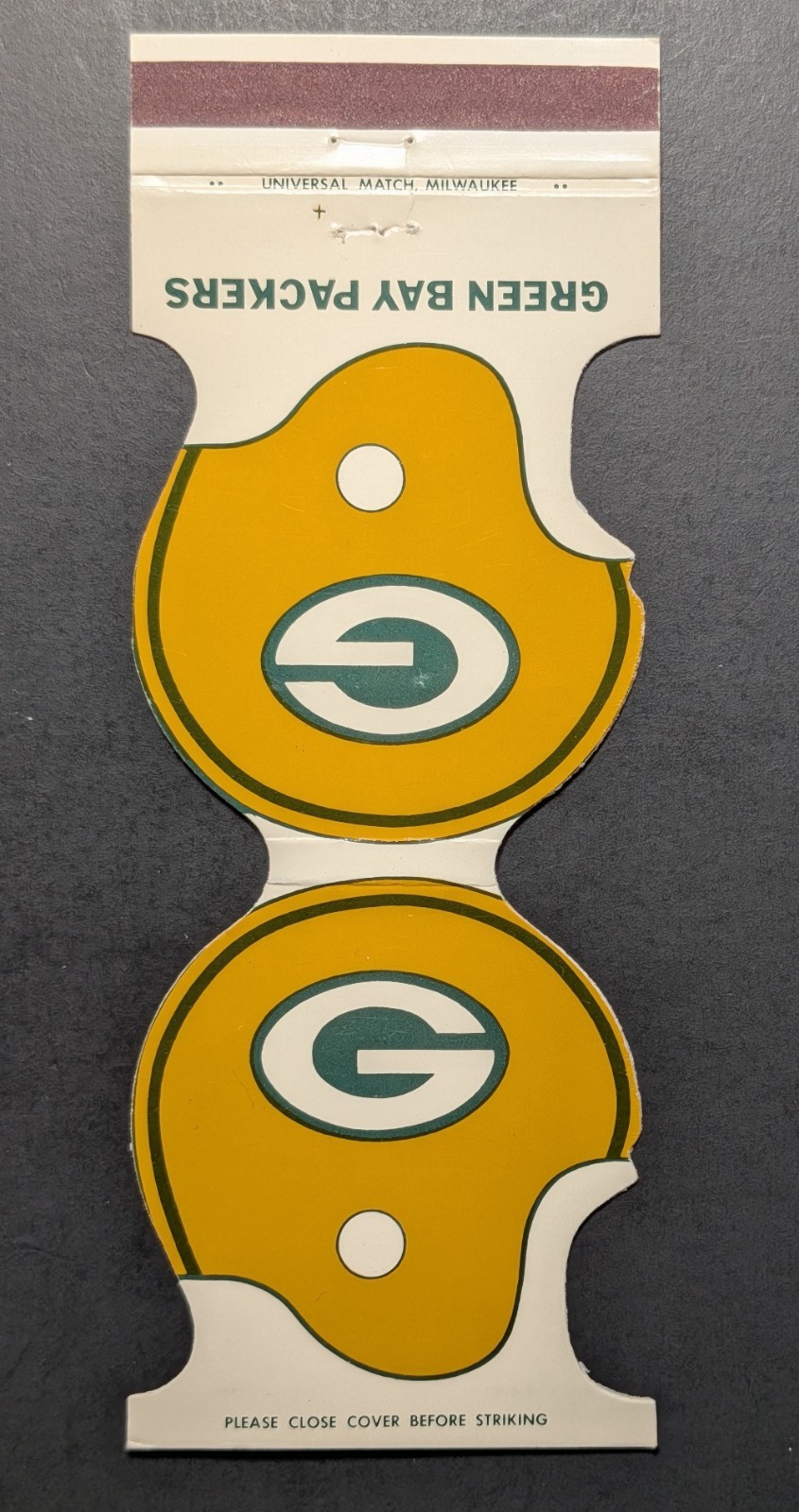Vintage 1974 Green Bay Packers Football Schedule Matchbook Cover