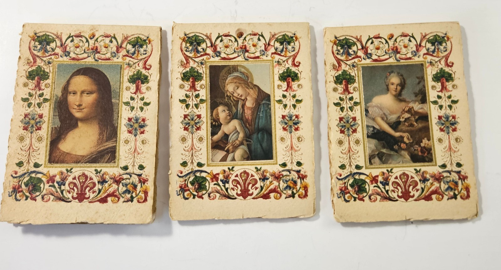 3 Vintage Different Graphic’s Shopping Note Pads Made In Italy