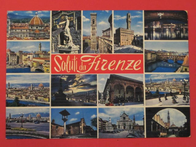 Post Card – Saluti da Firenze / Florence, Italy / Just under 4″ x 6″