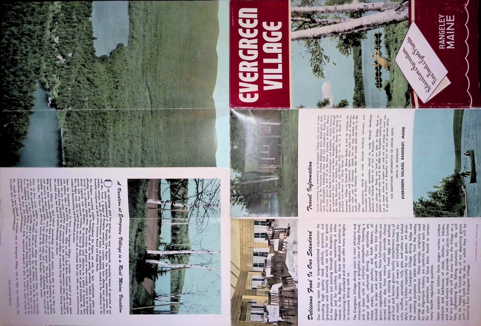 Evergreen Village Wisconsin Dells 1950s Resort Brochure Cabins Lake Rustic