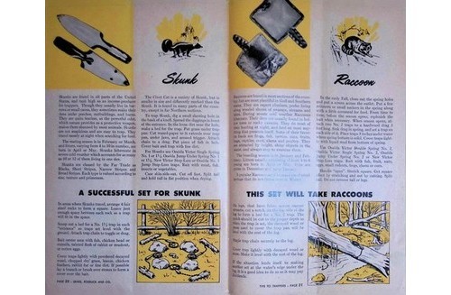 Sears Tips to Trappers Booklet Johnny Muskrat Fur Show 1953-54 Manual Hunting