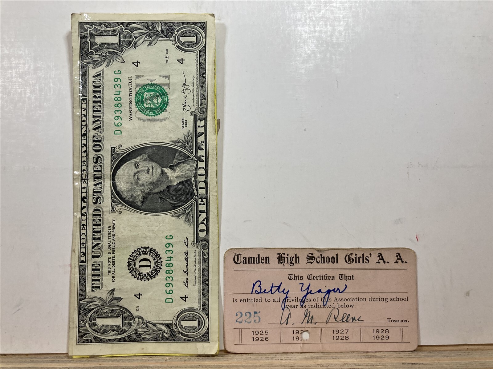 1926 1927 Camden High School Girls Athletic Association Card NJ Basketball Vtg