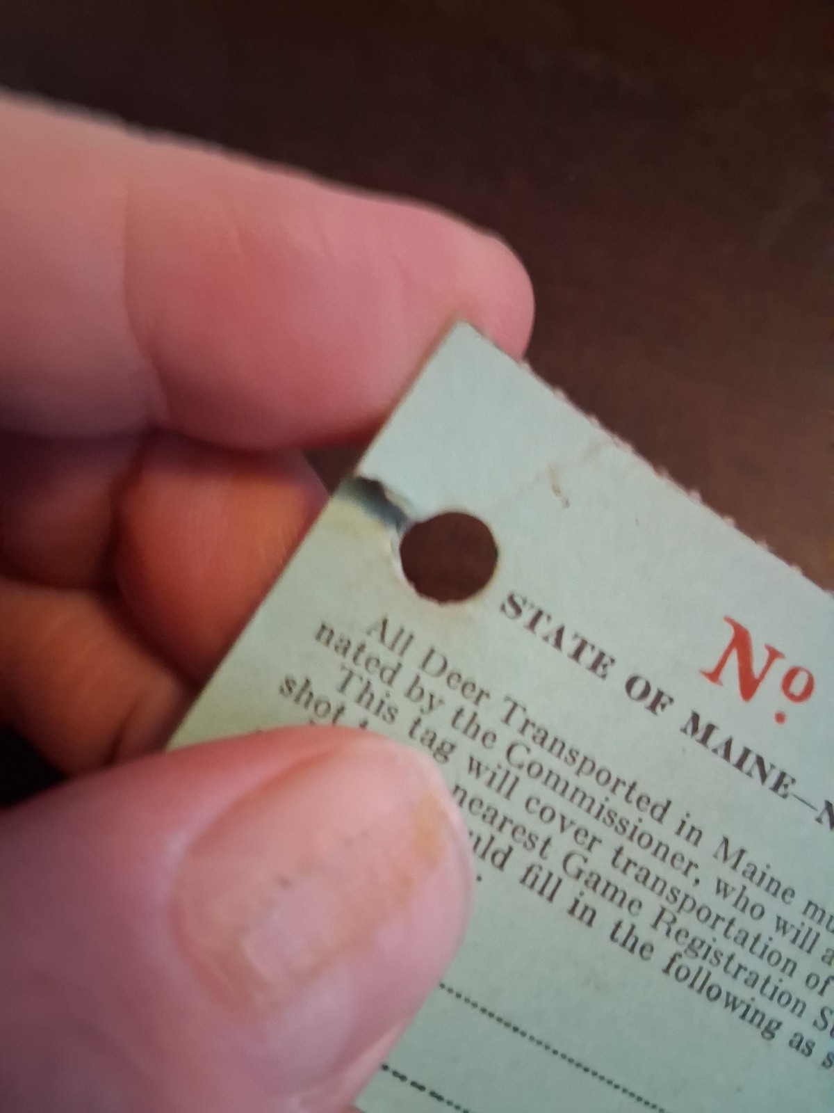 STATE OF MAINE NON RESIDENT DEER TAG 1967