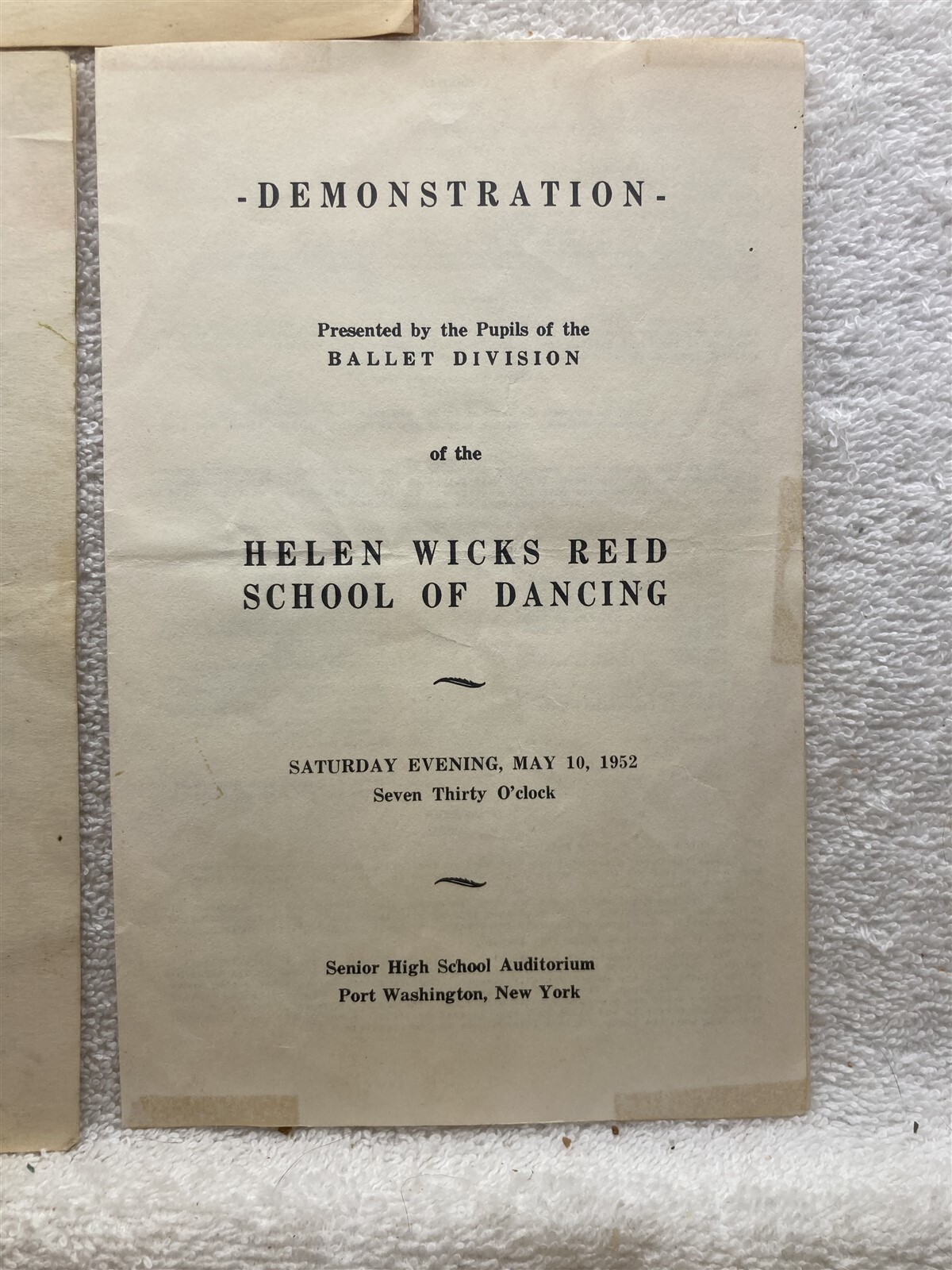 1948 1952 Helen Wicks Reid School of Dancing Programs Port Washington NY High
