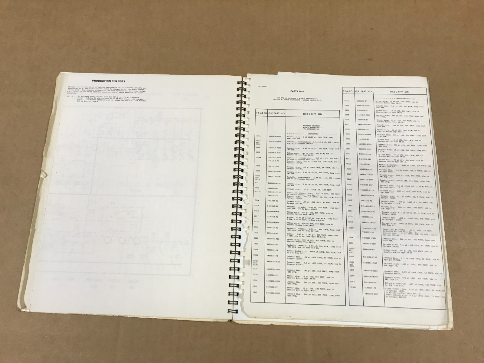 Vintage General Electric Maintenance Manual – Two Way FM Radio #LBI-3480D