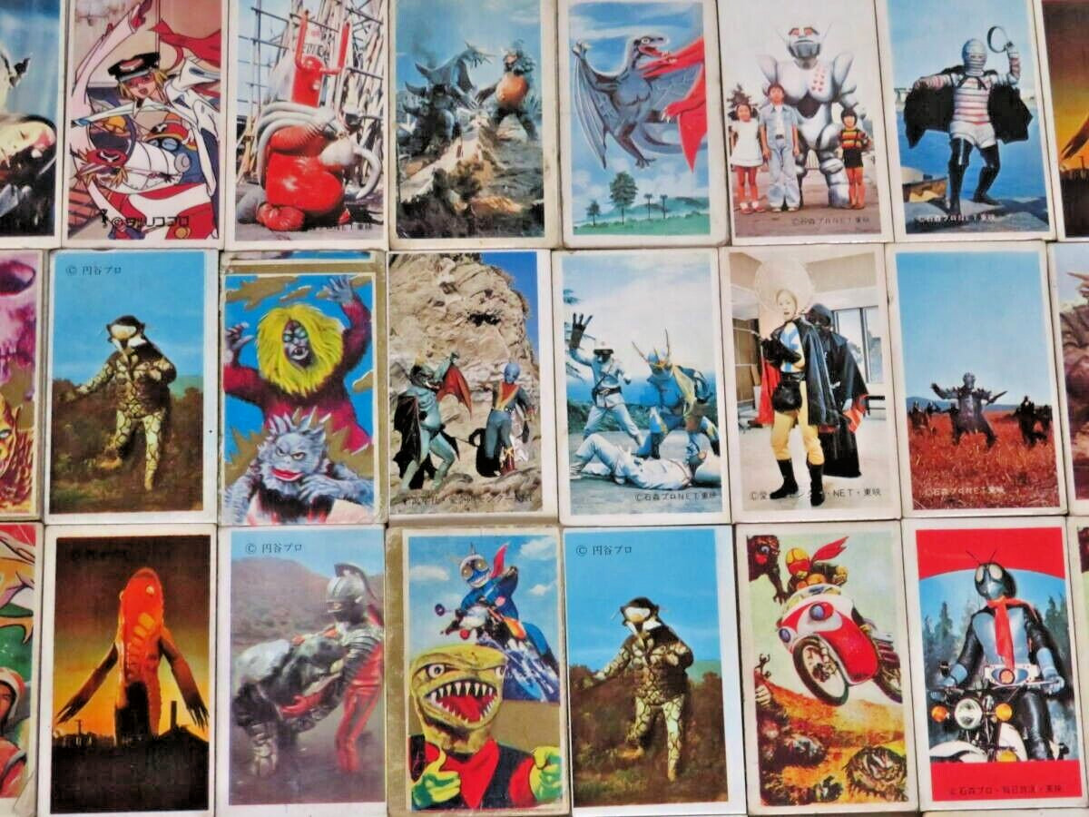 290 Japanense Animation Menko cards Kamen Rider Tiger Mask Spectreman eight man