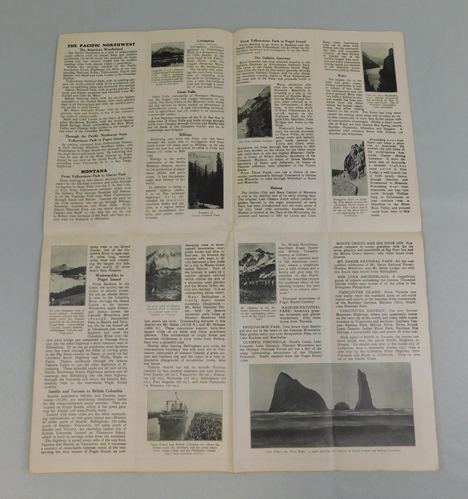 Vintage 30s Pacific Northwest Scenic Highways Driving Tour Travel Brochure Map