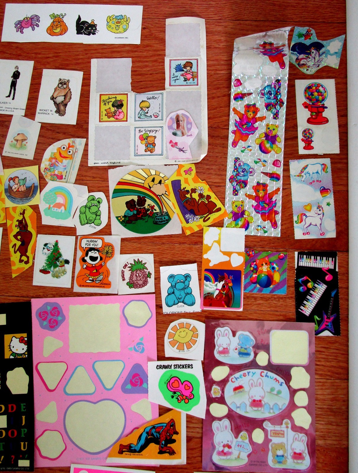 100’s Vtg 80s 90s LOT Stickers Hallmark Lisa Frank Star Wars ET Sanrio NKOTB