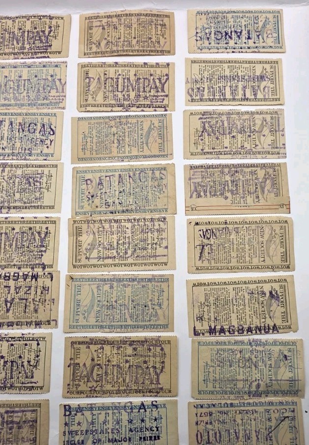 1970s Philippines Paper Collectible Vintage Sweepstakes.Lot Of 32.Used