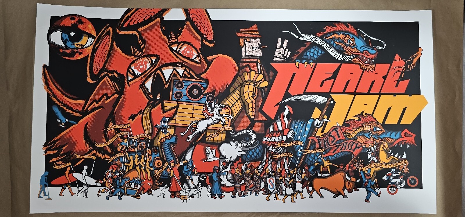 PJ20 Pearl Jam Brad Klausen Alpine Valley East Troy WI Poster Silkscreen Print