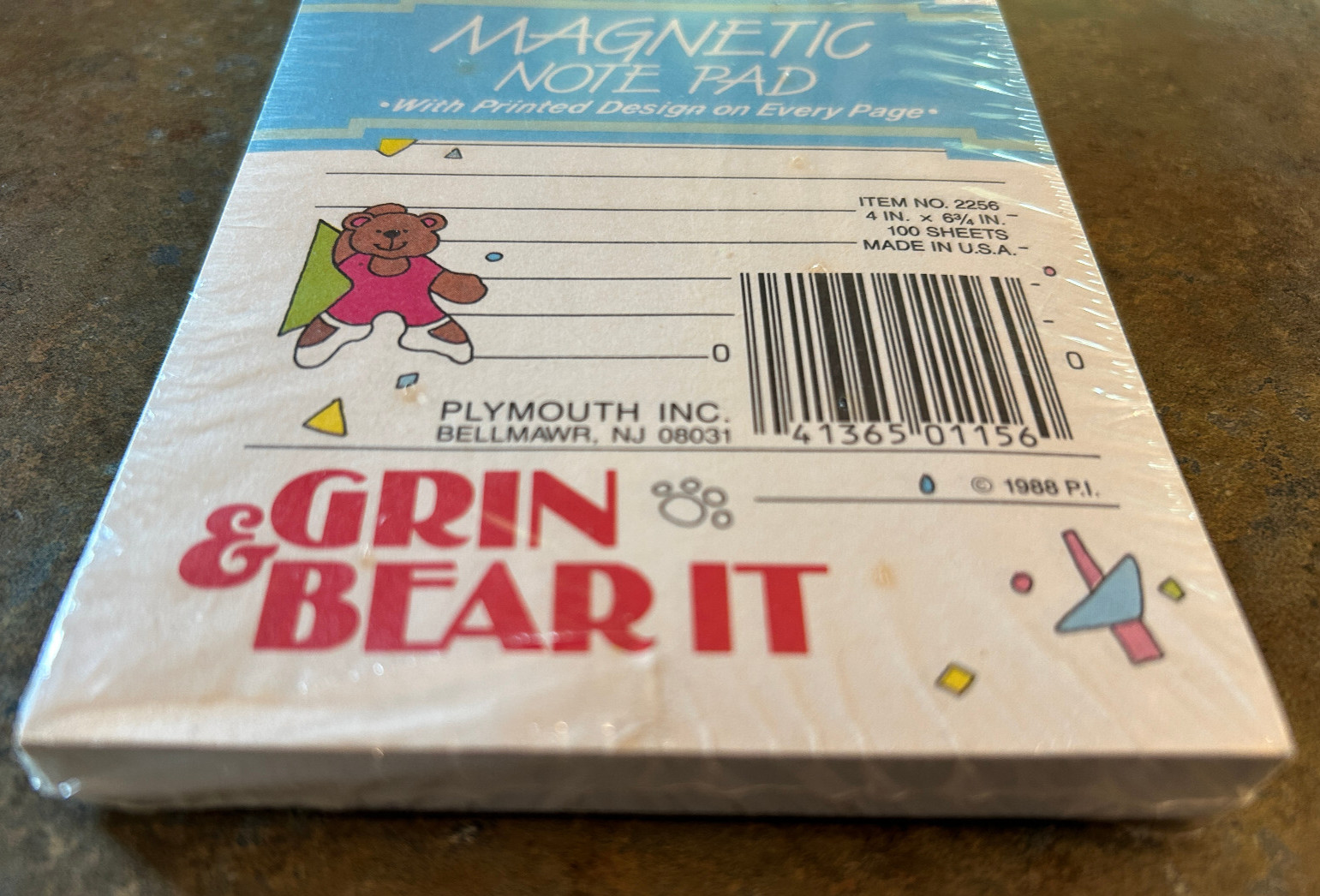 Vintage 80’s Grin & Bear It Magnetic Notepad 100 Lined Sheets Teddy Bears UNUSED