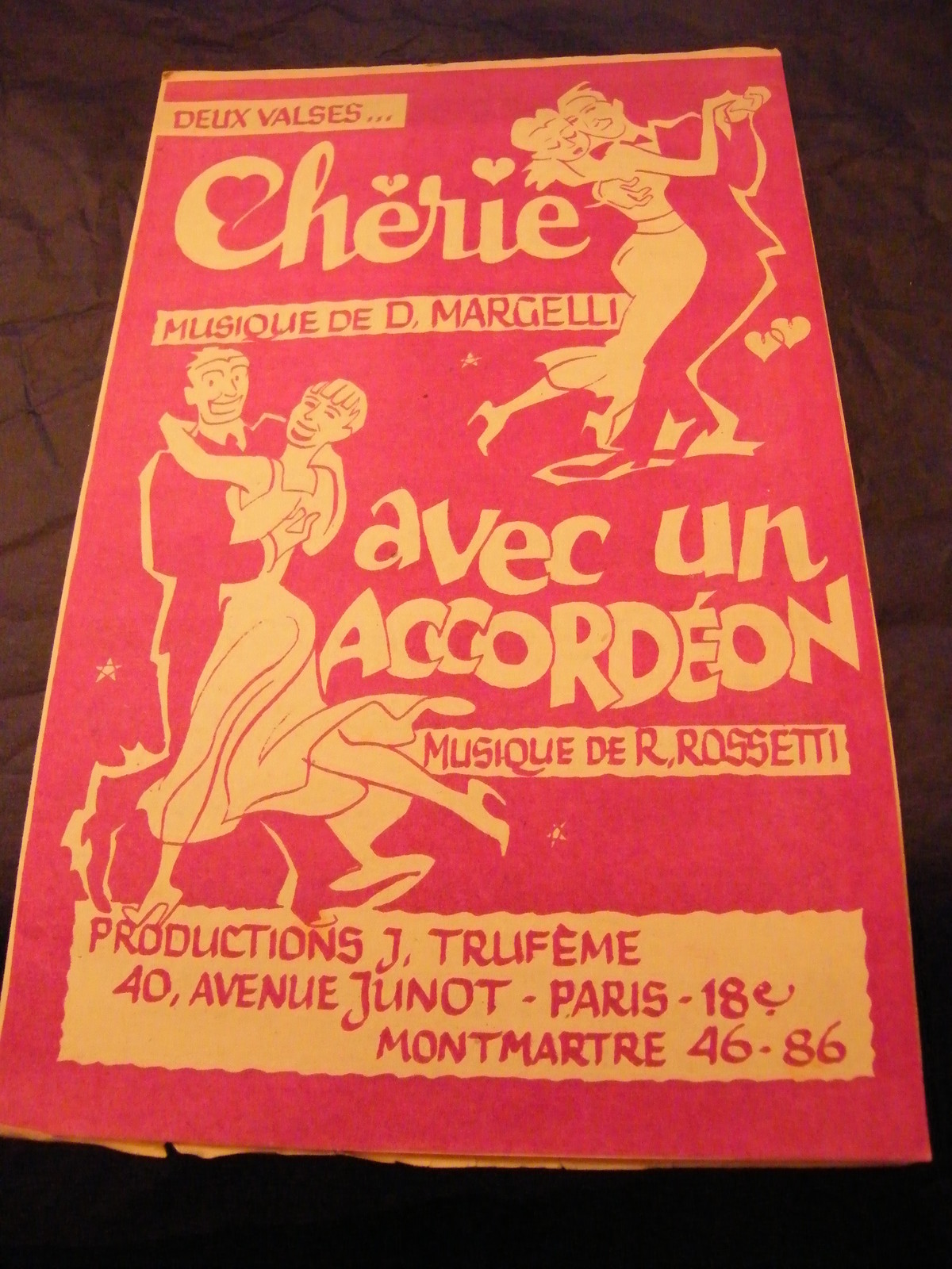Partition Chérie J. Trufème D. Marcelli With An Accordion J. Trufème R. ROSSETTI