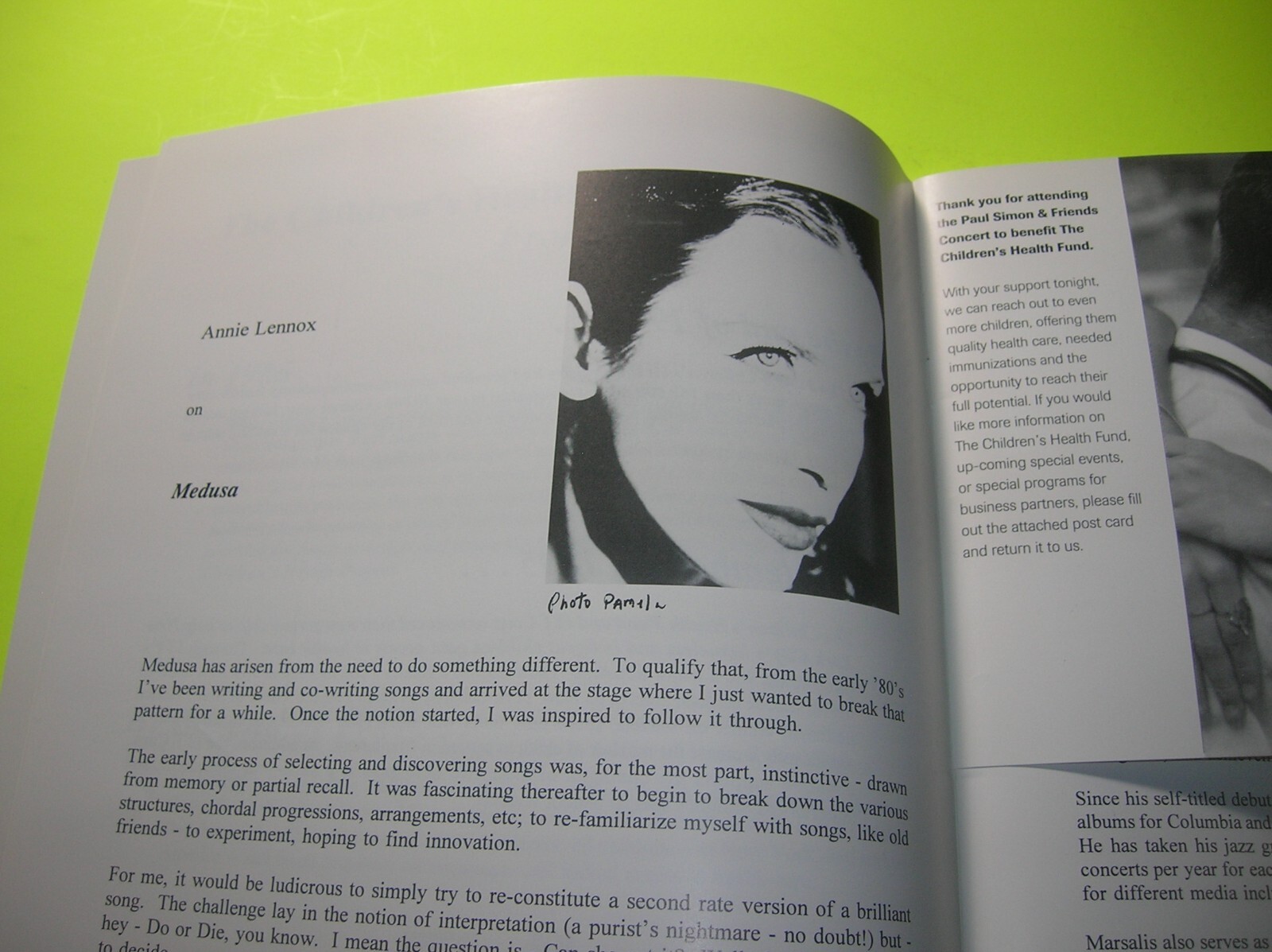 Paul Simon & Friends Concert Program – Pete Townsend, Annie Lennox – 1995