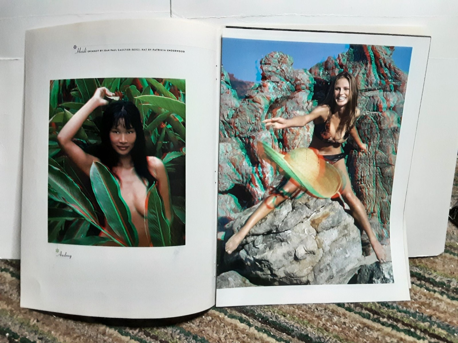 Vintage 2000 Swimsuit Models 3D Magazine Photo Feature 19 Page Section