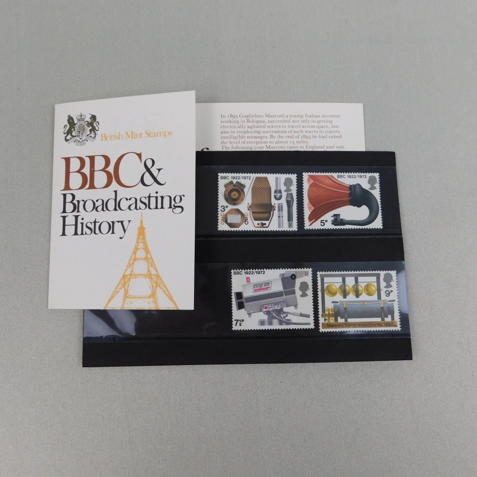 BBC Broadcasting History British Presentation Pack #43 1972 British Mint Stamps