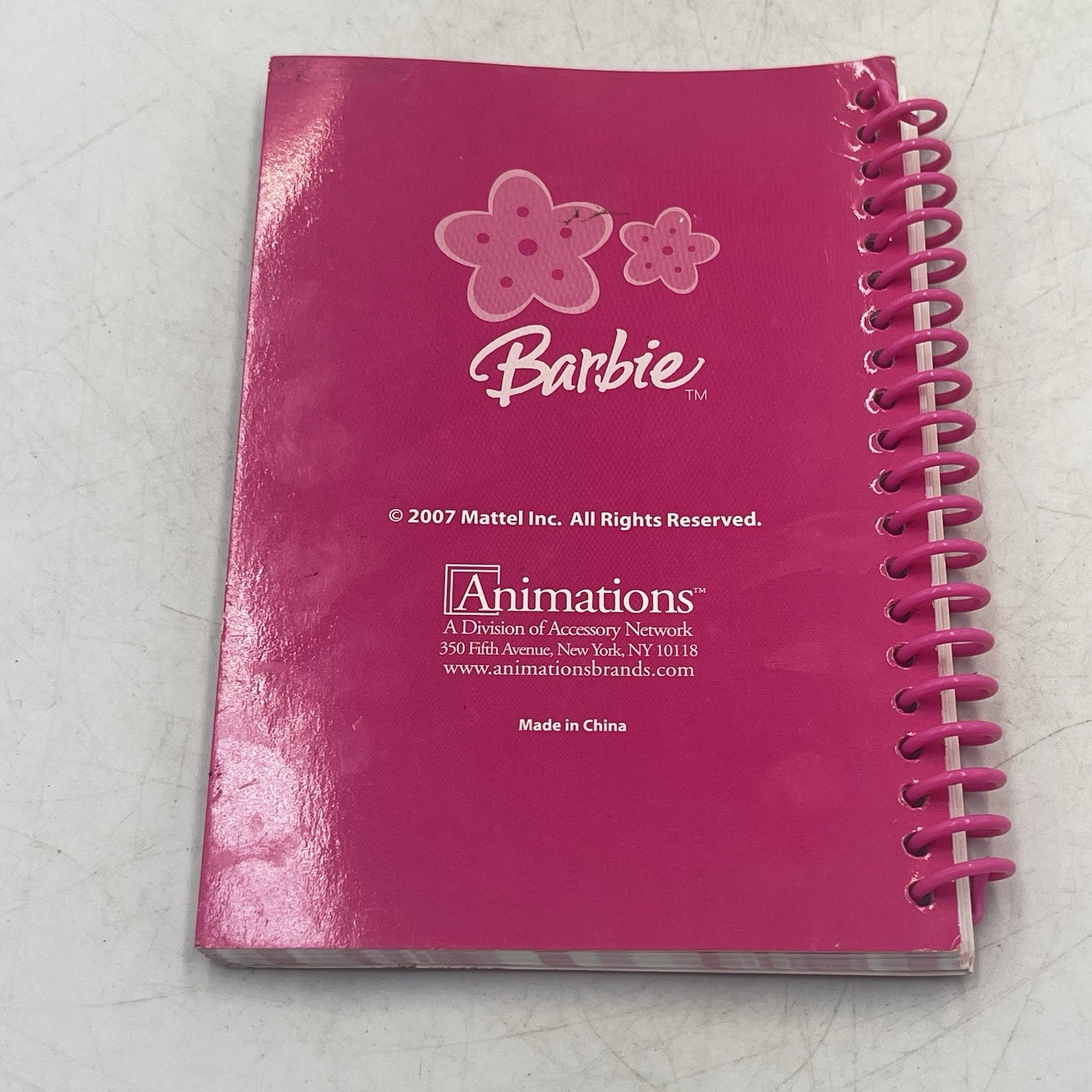 Vintage 2007 Pink Barbie Pocket Address Book Mattel Animations Brand RARE