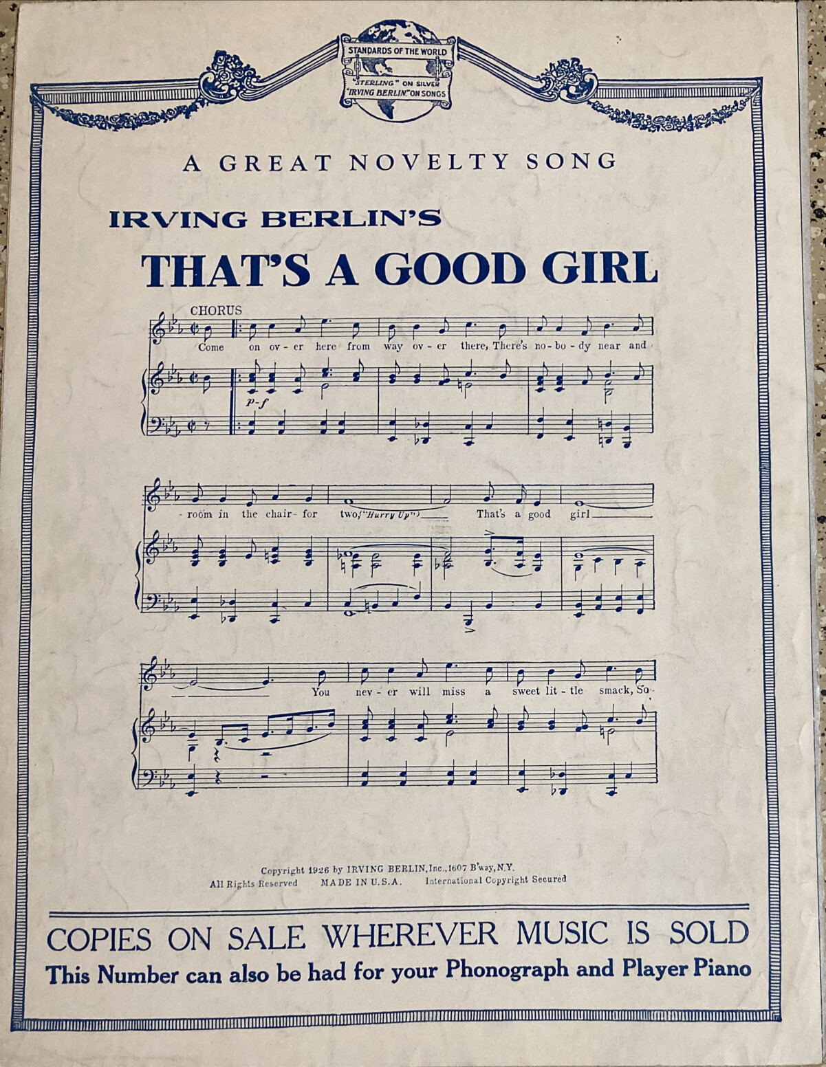 VINTAGE SHEET MUSIC 1926 I’M TELLIN TEH BIRDS BEES HOW I LOVE YOU CLIFF FRIEND