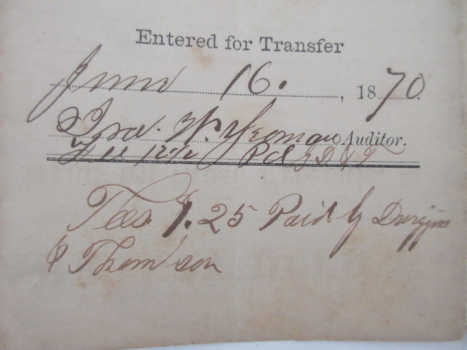 Antique 1870 Warranty Deed With Dower ONE DOLLAR Ohio Bipell + Post Stamps 25c