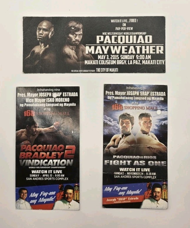 2013-2015 Philippines Manny Pacquiao Fight w/ Bradley,Rios & Mayweather Flyer.3p