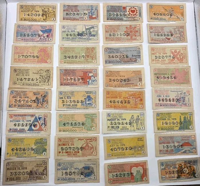 1970s Philippines Paper Collectible Vintage Sweepstakes.Lot Of 32.Used