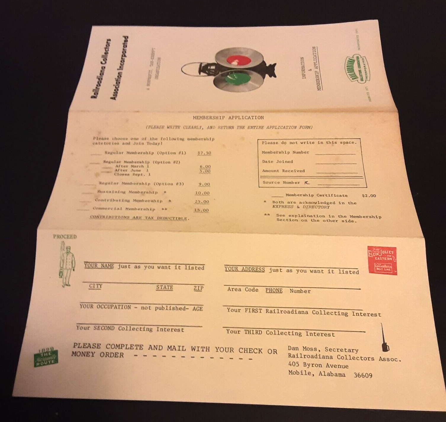 Railroadiana Collectors Association Incorporated Information & Membership Two