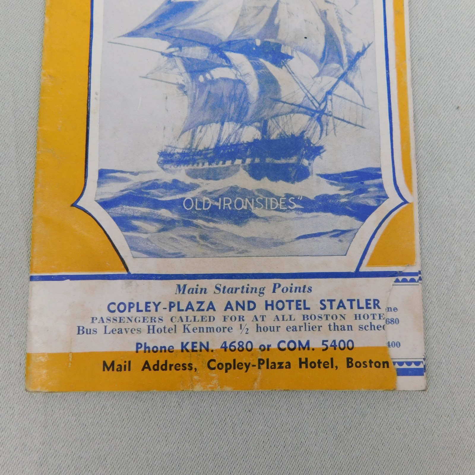 Vintage 1935 Gray Line Boston Sight Seeing Tour Travel Brochure USS Constitution
