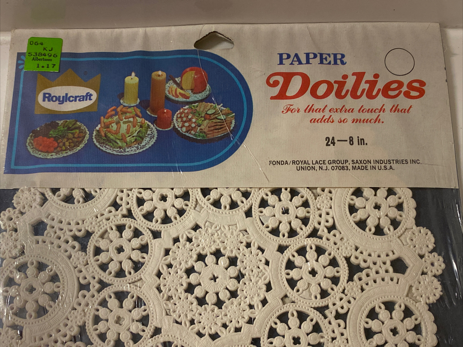 NEW Paper Doilies Lot 24 8” Royalcraft Lace 12 6” Heart Shaped Forget Me Not NOS