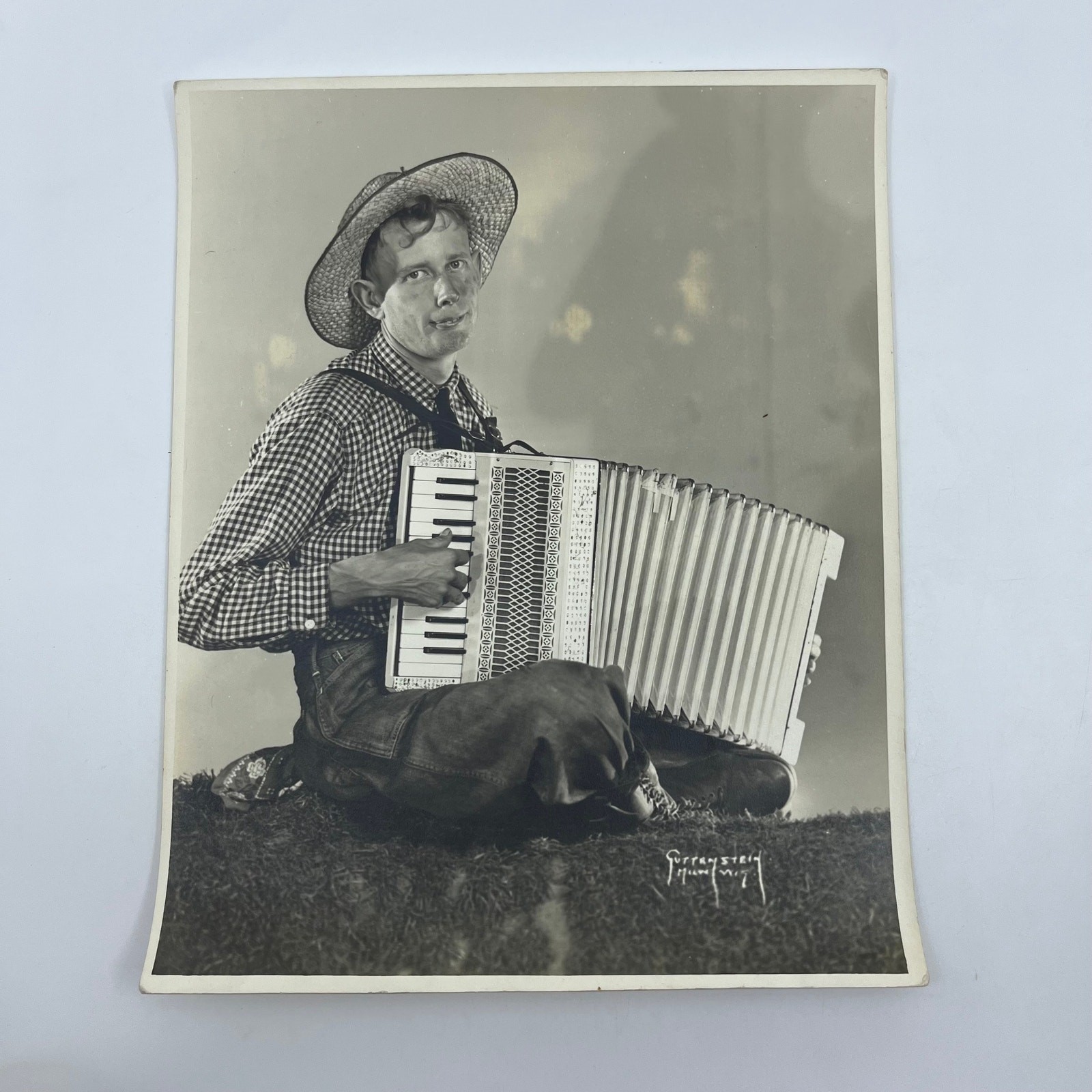 1950s Country Western Music Accordion Player Photograph 8×10″ AB8