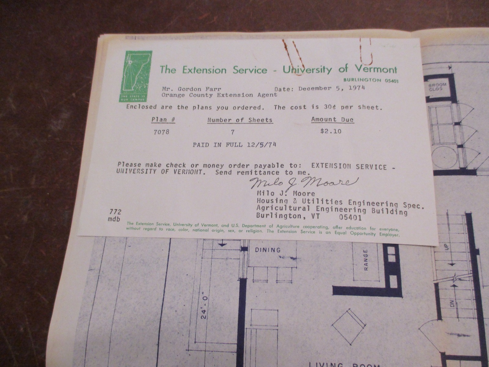 Vintage 1974 Farmhouse Plan University of Vermont Extension Service L547