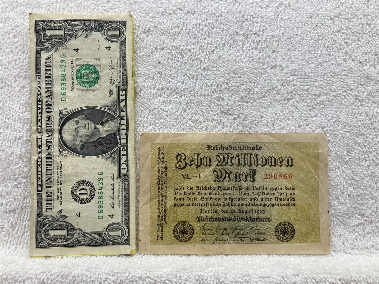 1923 10 Million Bank Note Berlin Germany Reichsbank VL-1 Mart Vtg