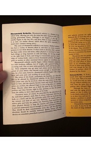 Metropolitan Life Arthritis Booklet 1953 Medical History Pamphlet Health Guide