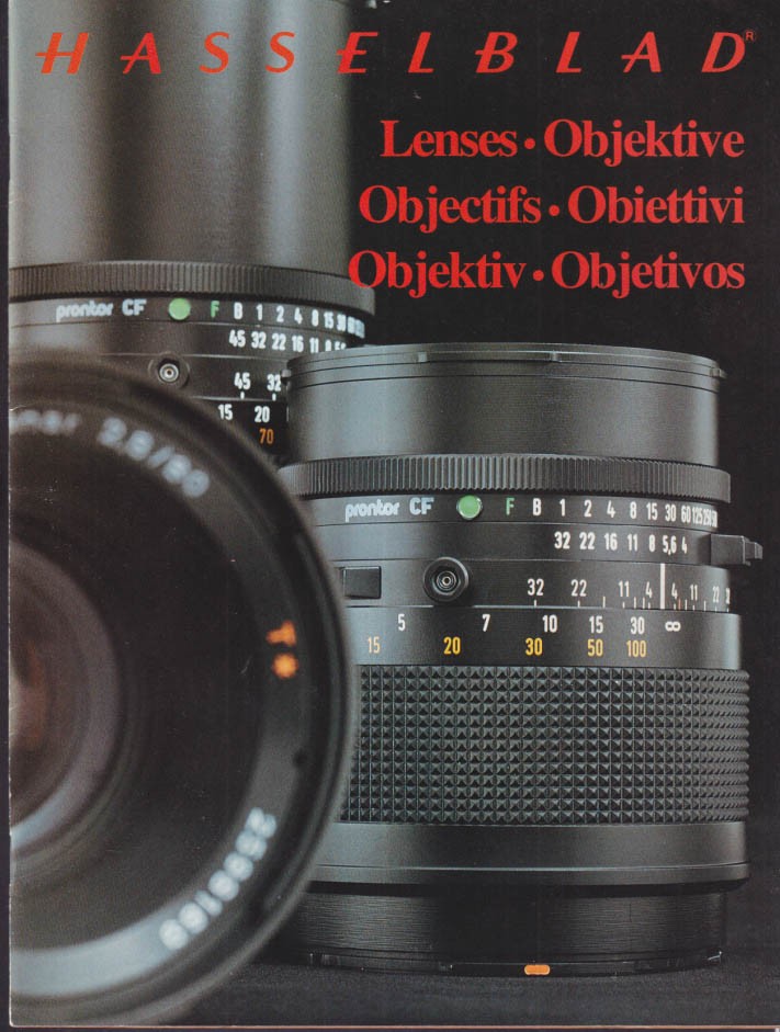 Hasselblad Camera Lenses 3-language brochure 1982