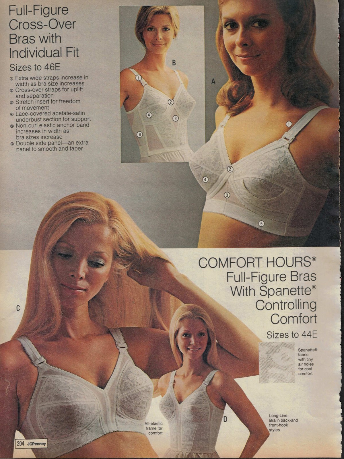 MID-1970S JCPENNEY CATALOG LINGERIE & BRA CLIPPING FREE SHIPPING!