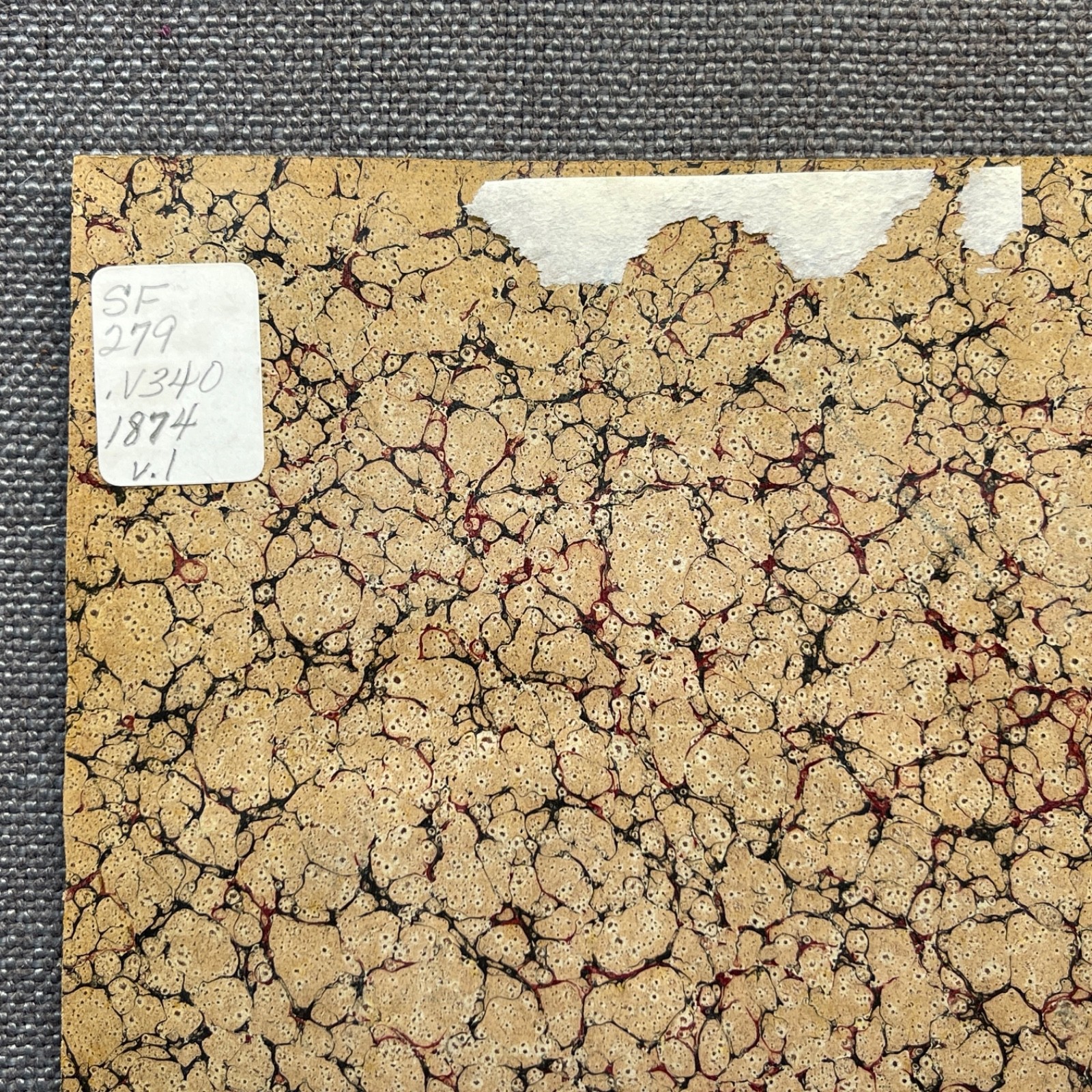 Antique Marbled End Papers Bookbinding Brown Blue Red Lot of 3