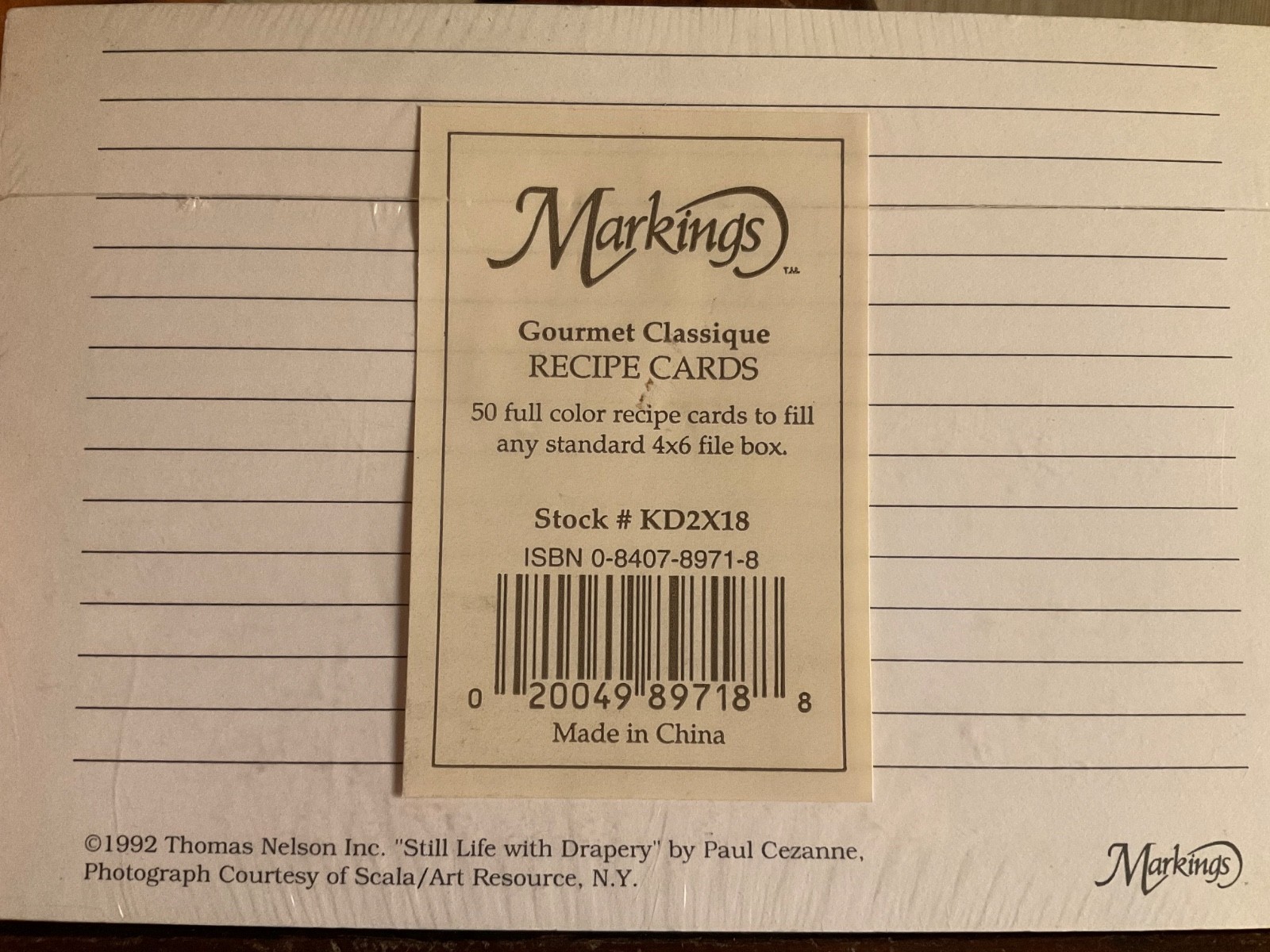 Pack of 50 NEW 4 x 6 Lined Recipe cards Markings sealed package