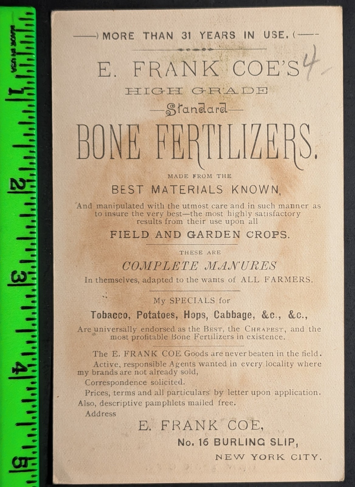 Vintage Man Woman Grapes Fertilizer New York Trade Card