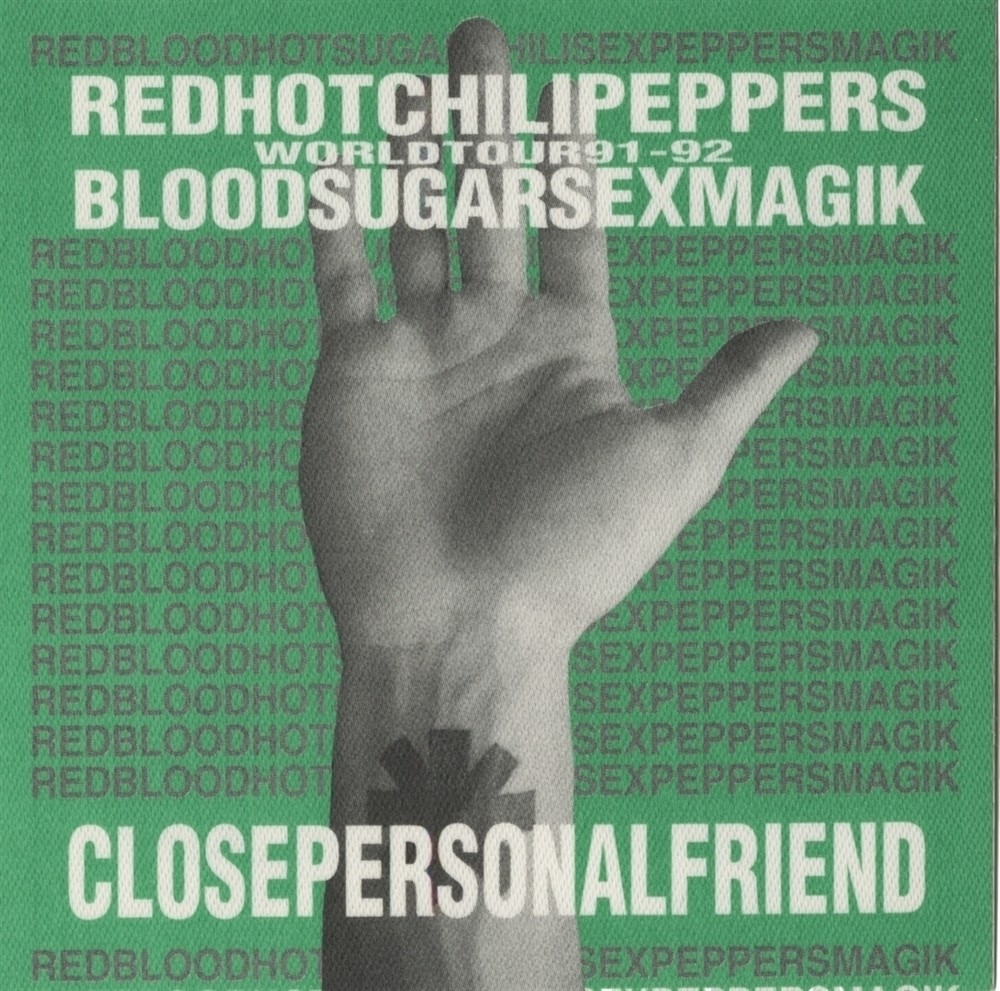 Red Hot Chili Peppers 1991 Blood Sugar Sex Magik concert tour VIP Backstage Pass