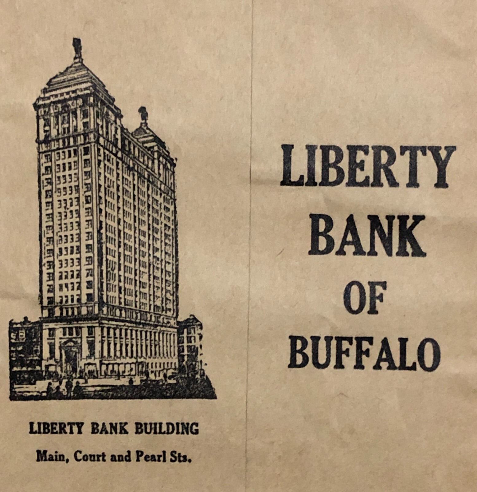 Vintage Envelope 1940’s Liberty Bank of Buffalo Building Pearl Street Original