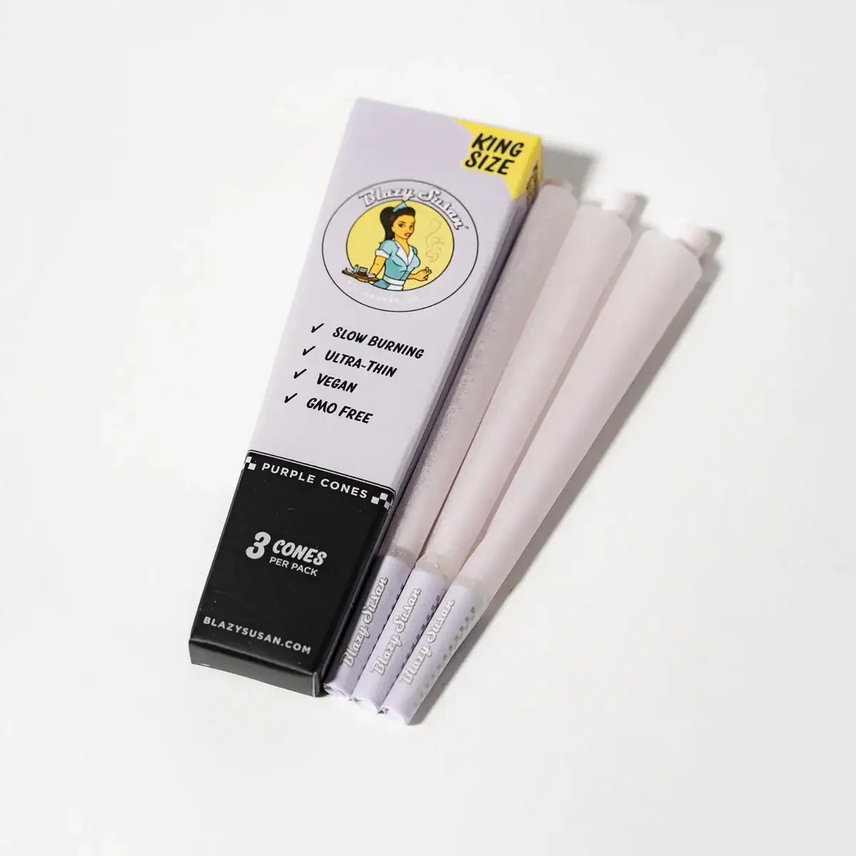 Blazy Susan King Size Purple Cones with Filters | 63 cones Full Box BEST PRICE!