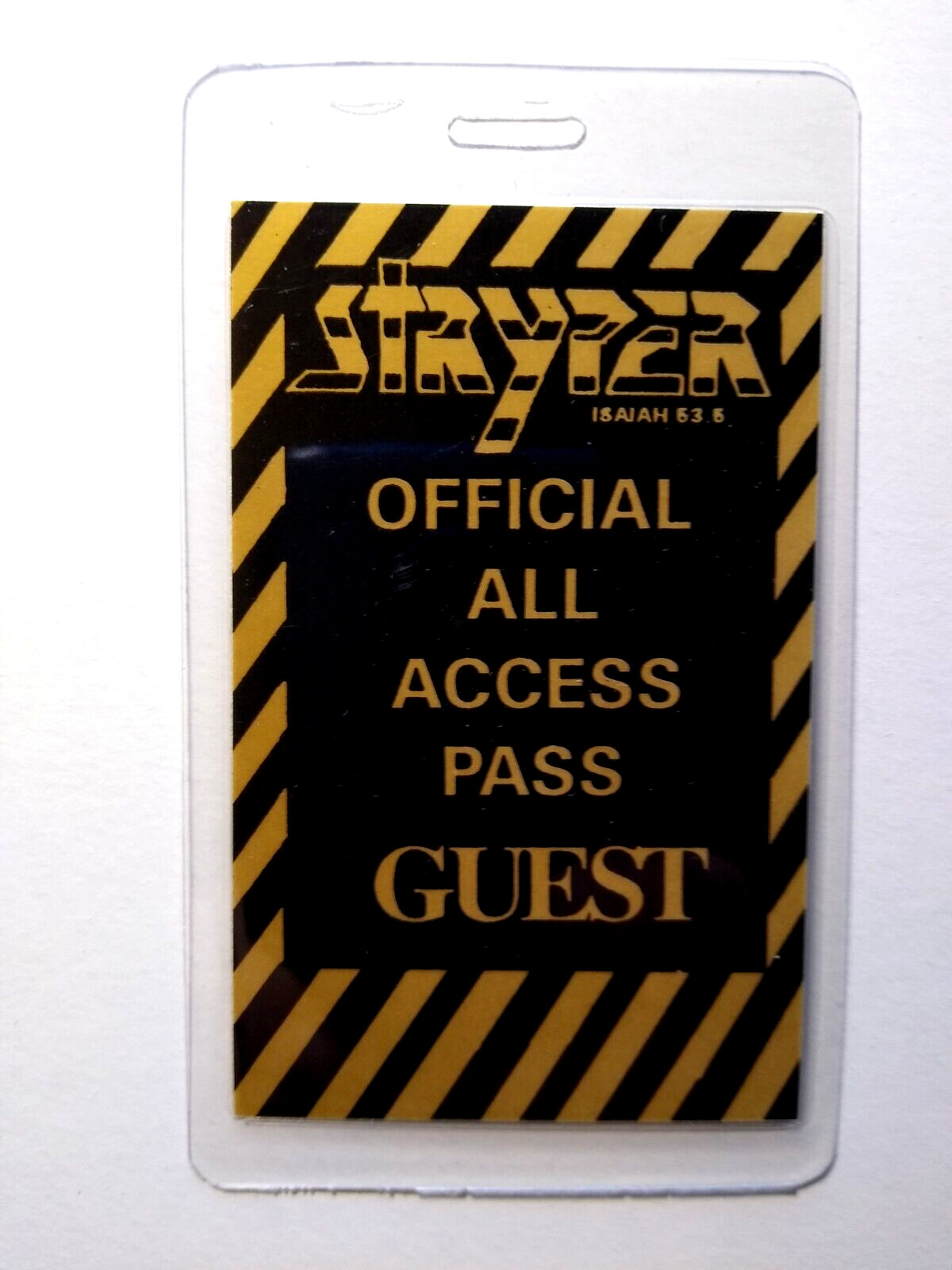 Stryper 1987 To Hell with the Devil Tour Backstage Pass Hard Rock Heavy Metal