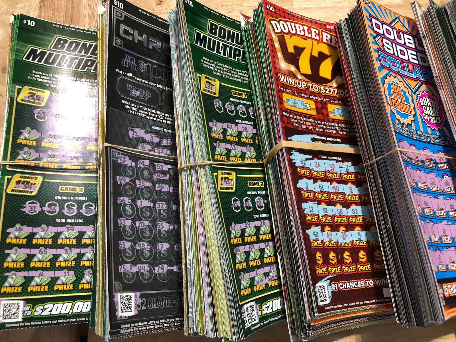 $10,000 Worth of NON-WINNING $10.00 INDIANA Lottery Scratch off Tickets 2025