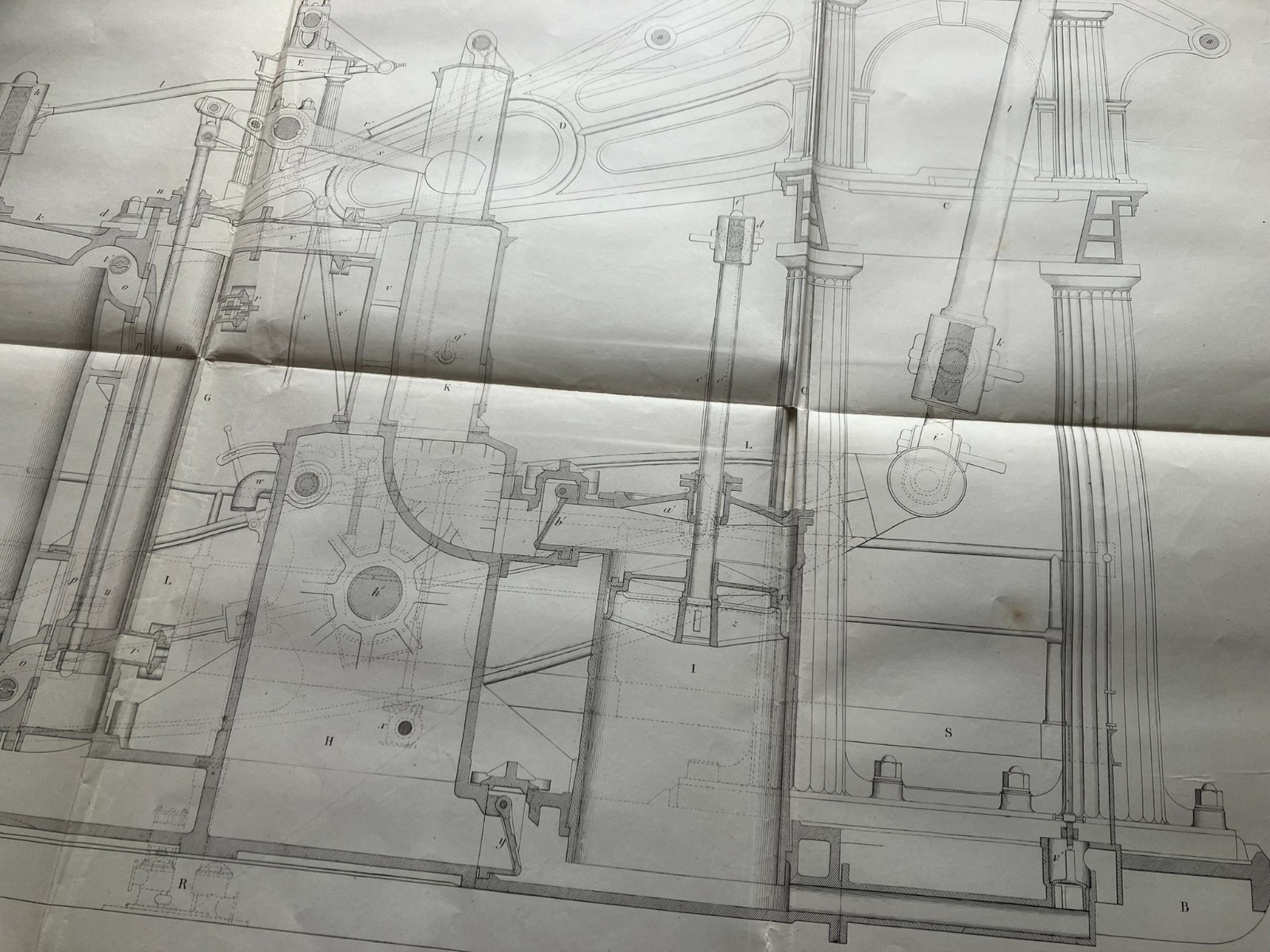 1800s Clyde, Tay, Tweed, and Teviot Packet Ships Steam Engine Diagram